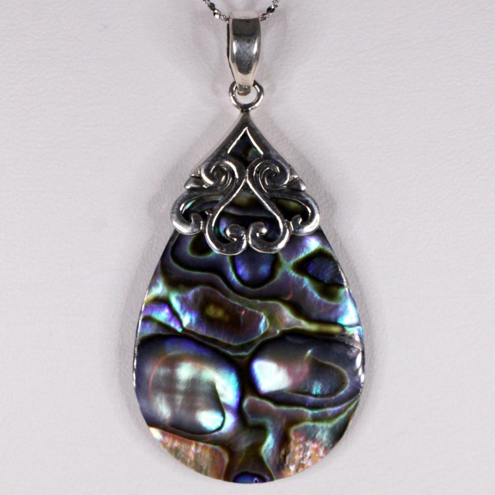 Abalone Shell and Sterling Silver Necklace